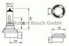 Лампа автомобильная Bosch 1987302084 H11 12V 55W для FORD FIESTA IV (JA_, JB_) 1.6 16V Sport 2000-2002, код двигателя L1T,L1V, V см3 1596, КВт76, Л.с.103, бензин, Bosch 1987302084